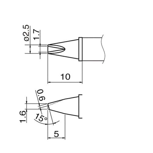 T12−1610 こて先/溝付き