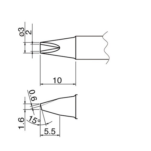 T20−1610 こて先/溝付き