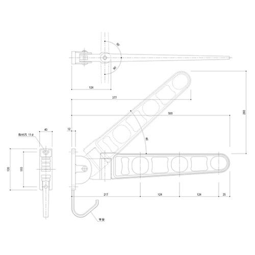 SK−500BMK−WCバルコニ物干金物