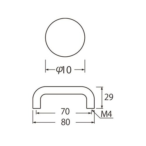 HB−59丸棒ハンドル80ミリクローム