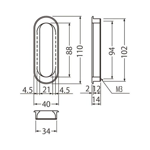MZ−4ソリッド小判両手掛110ホワイト