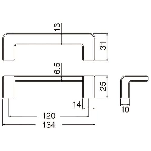 HZ72アルションハンドルL形120銀