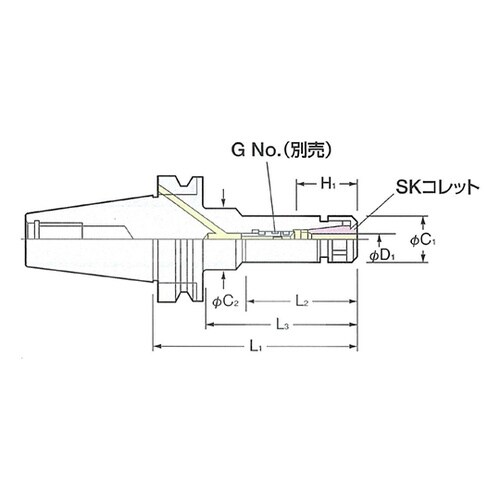 BT50SK25F−105スリムチャック