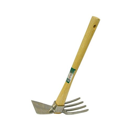 A490 ステンレス片手鍬 イカ型レーキ