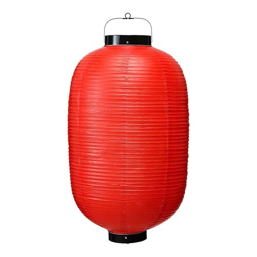 b85 ビニール提灯長型 15号 赤ベタ