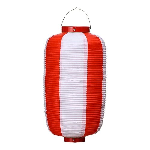 b1 ビニール提灯長型 9号 赤/白