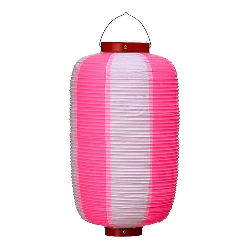 b2 ビニール提灯長型 9号 ピンク/白