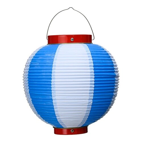 b43 ビニール提灯丸型 9号 青/白