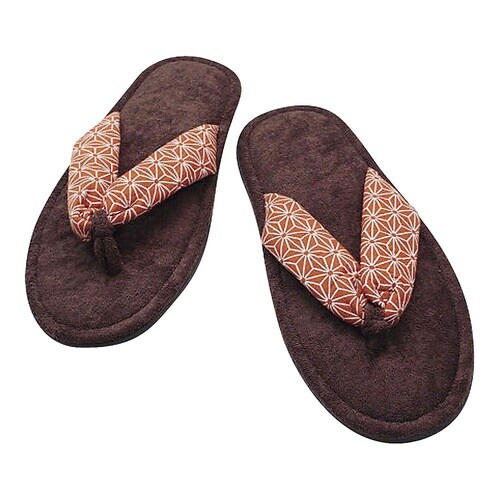 SSL1601 スリッパ 麻の葉柄 赤