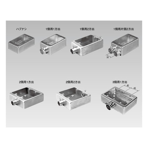 ねじ無し 角型BOX2個用直通 TCS2