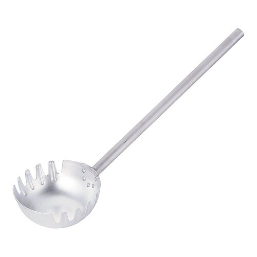 アルミ製麺ひしゃく(両口)φ20cm×柄