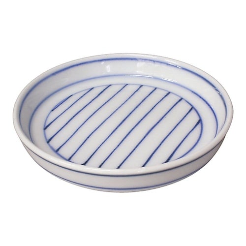 そば薬味皿 線模様 QYK6801