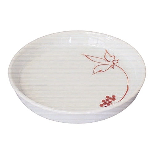 そば薬味皿 うこぎ(赤) QYK7101