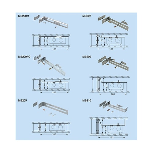 軽量間柱用ボックス支持金具 1セット(2