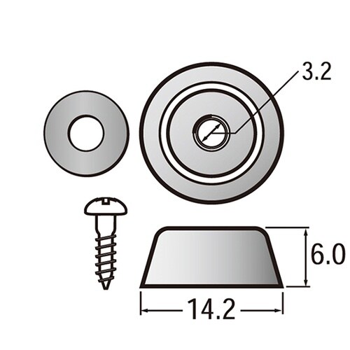 額縁用裏ゴム5分 1セット(500個入)