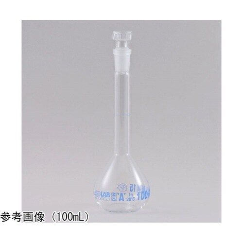 メスフラスコ 白 ガラス栓付 500mL