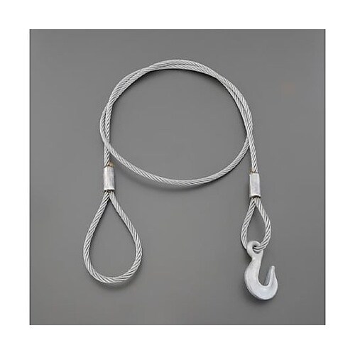 φ9mmx2.0m 荷締機用フック付ワイ