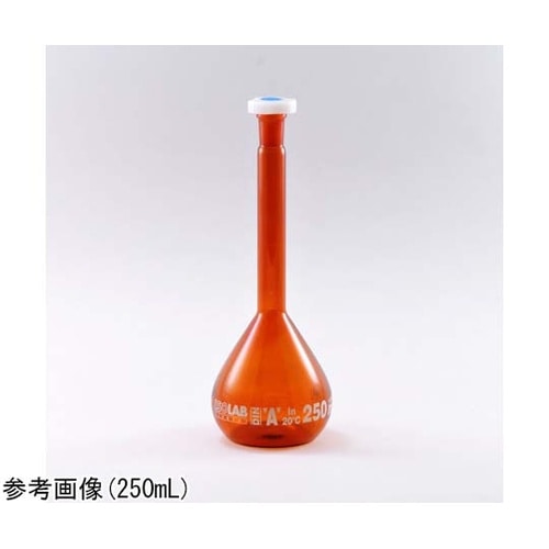 メスフラスコ 茶 プラスチック栓付 10