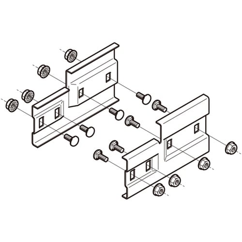 段違い継ぎ金具 溶融亜鉛 左右組 1対(