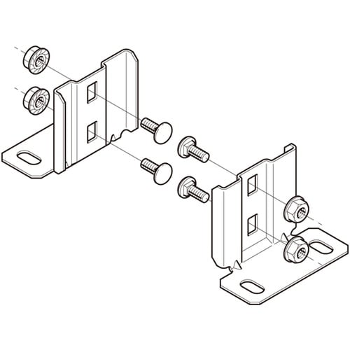 垂直ラック支持金具 溶融亜鉛 左右組 1