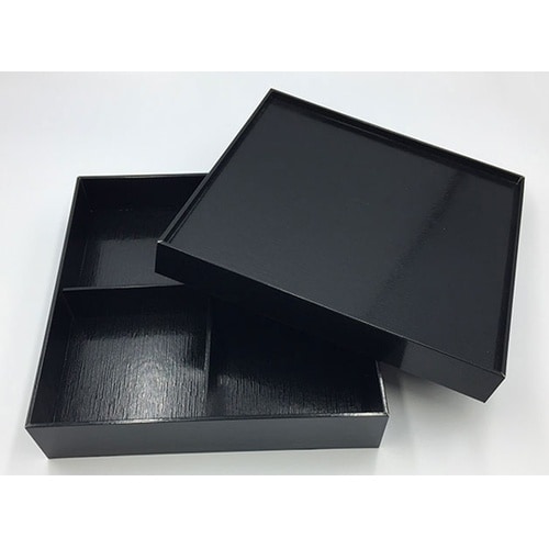 重箱 黒漆 貼箱 7寸 四ツ仕切 10セ