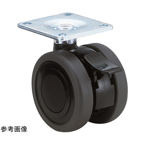 双輪キャスター φ75 自在ストッパー付