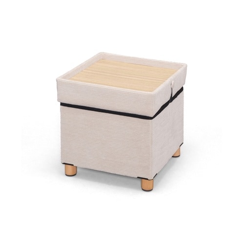 脚付き収納スツール ベージュ ASST−
