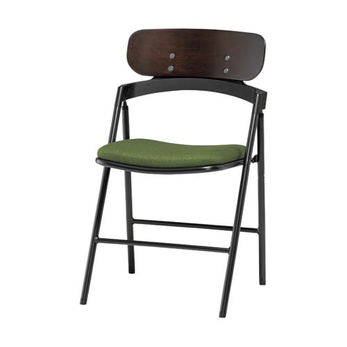 折りたたみ椅子 ダークグリーン 布張り