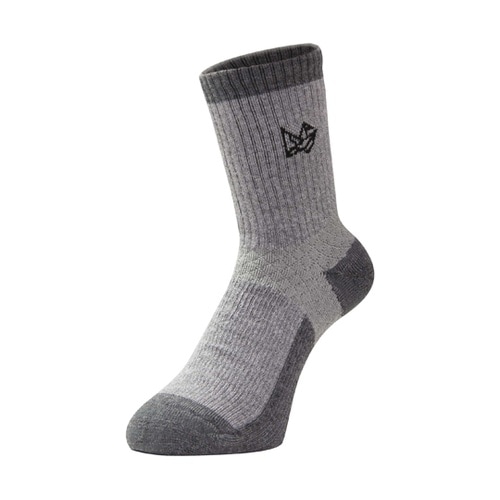 メリノウールミドルソックス グレー 23