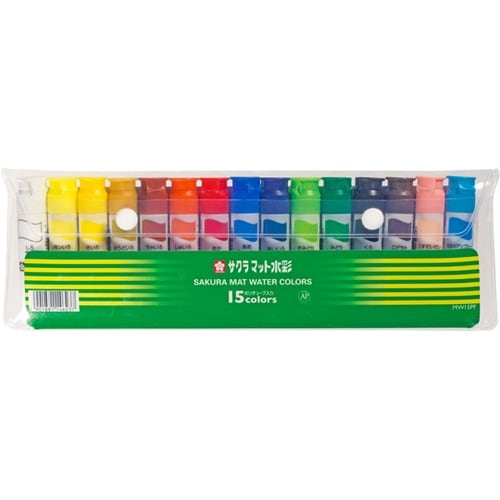 マット水彩15色 ポリチューブ 12mL
