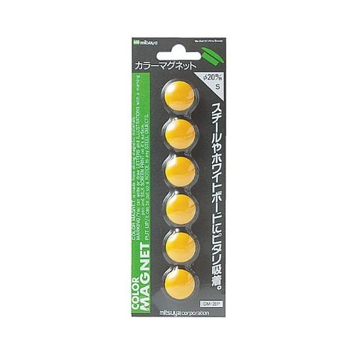 カラーマグネット小 黄 6個×10箱入