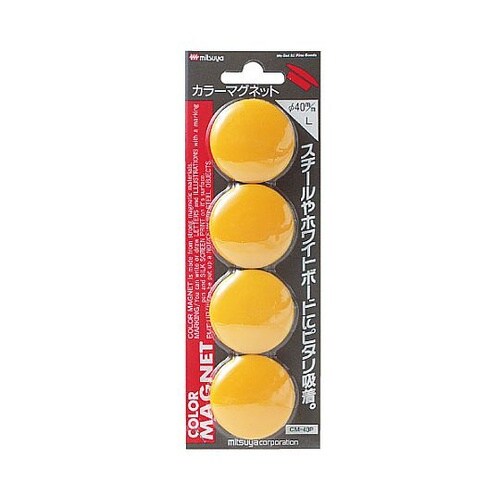 カラーマグネット大 黄 4個×10箱入