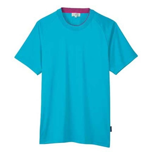 Tシャツ ブルー×ラベンダーピンク M(