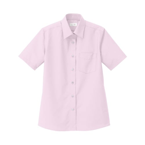 レディスレギュラーカラー半袖ブラウス ピ