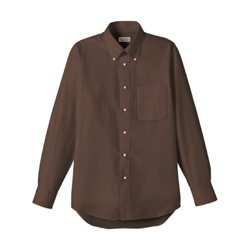 オックスフォード長袖シャツ ブラウン L