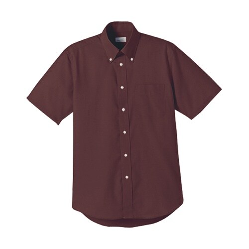 オックスフォード半袖シャツ ブラウン M