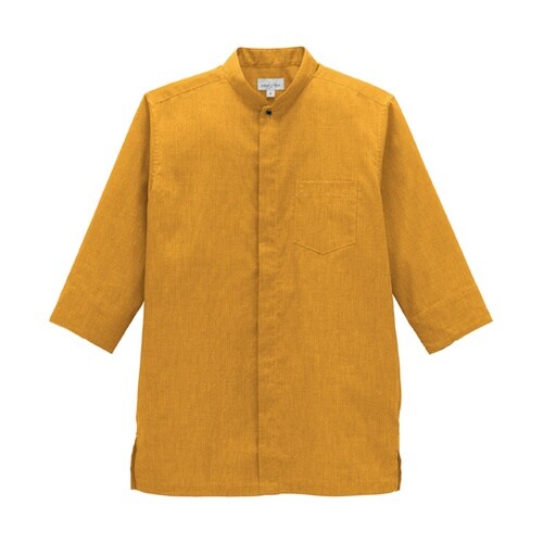 スタンドカラー和シャツ カラシ S FB