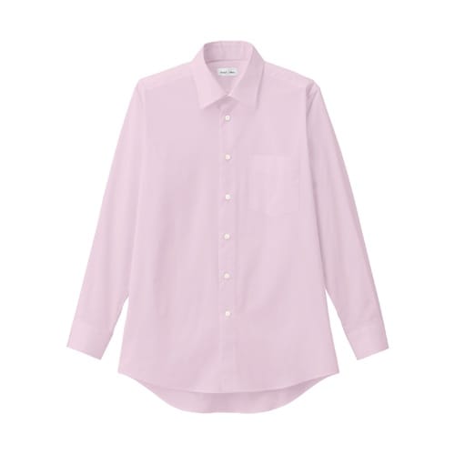 メンズレギュラーカラー長袖シャツ ピンク