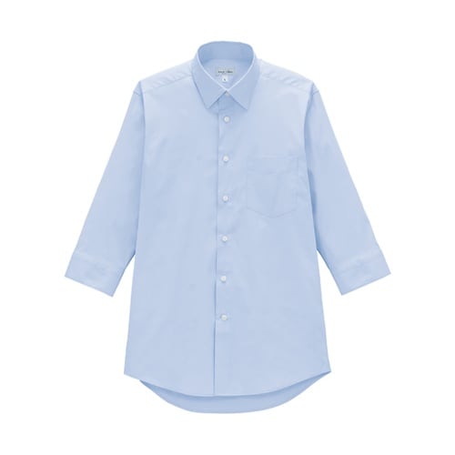 メンズレギュラーカラー七分袖シャツ サッ