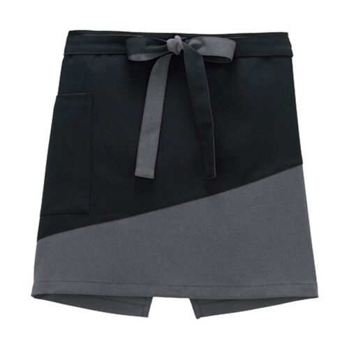 和ショートエプロン ブラック×グレー F