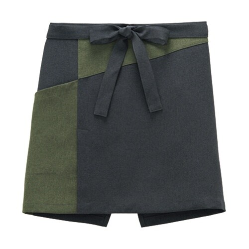 和ショートエプロン チャコール×グリーン