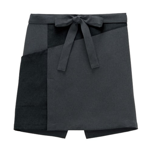 和ショートエプロン チャコール×ブラック