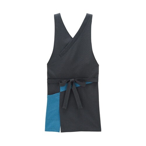 和胸当てエプロン チャコール×ブルー F