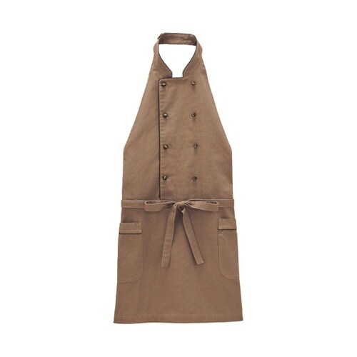 襟付き胸当てエプロン モカ FK7202