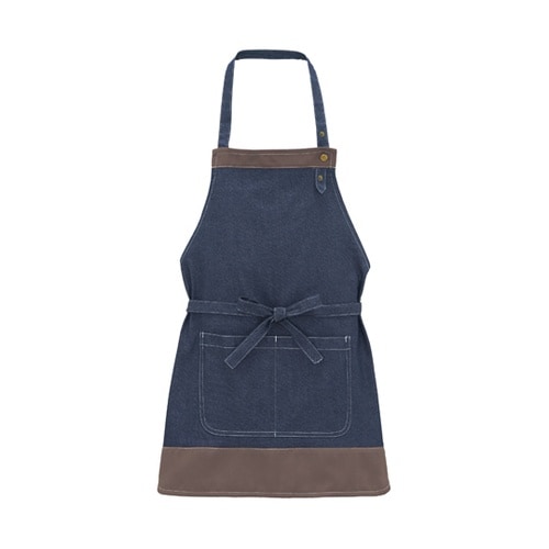 胸当てエプロン ネイビー×ブラウン FK