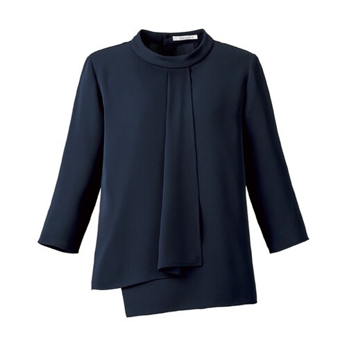 七分袖ブラウス ネイビー L BCB41