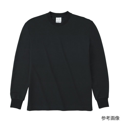 ハニカム長袖Tシャツ(リブ有) ブラック