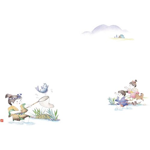 尺3 テーブルマット わらべ 魚捕り 1