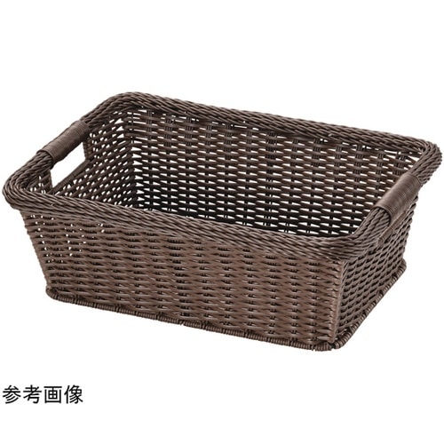 樹脂製 脱衣篭(大)手掛け付 ブラウン