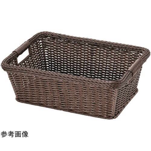 樹脂製 脱衣篭(小)手掛け付 ブラウン